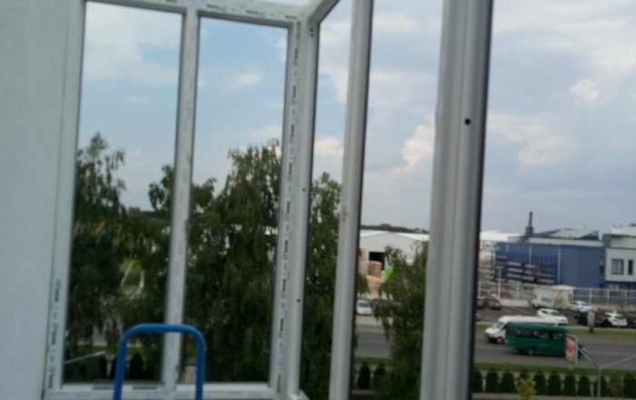 Остекление французского балкона в наружной ламинации/ ул. Соборная 103/1 ЖК Европейка